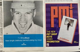 The Pet Shop Boys - Two Rare Promo 1991 Music Industry - Only 4” Advertisements