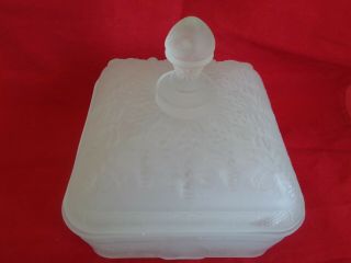 Vintage Tiara Frosted Clear Glass Honey Bee Hive Candy Dish