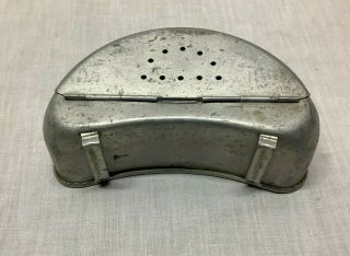 Vintage Old Pal Aluminum Metal Belt Bait Box Worm Holder Fishing