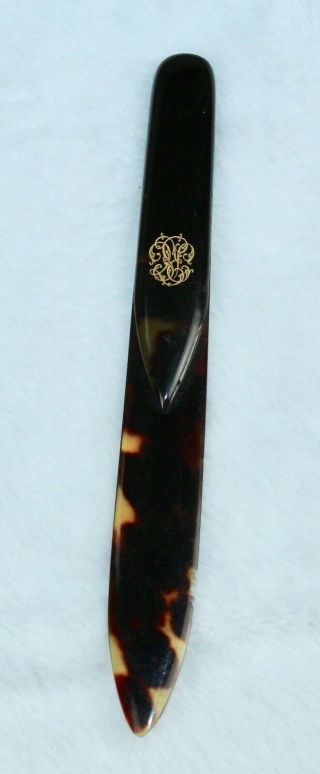 Antique Page Turner Faux Tortoise Shell Bookmark Letter Opener