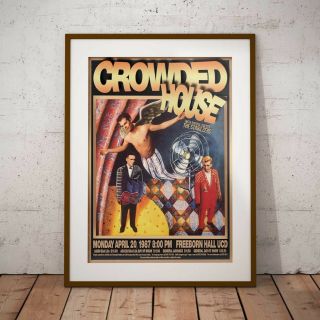 Crowded House 1987 Early Concert Poster Framed Or 3 Print Options Exclusive