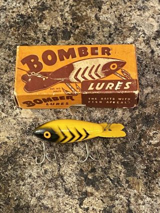 Vintage Early Bomber Fishing Lure And Paperwork