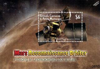 Mars Reconnaissance Orbiter (mro) Spacecraft Space Stamp Sheet (2006 Grenada)