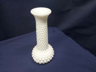Vintage White Milk Glass Hobnail Bud Vase 7.  5” By Eo Brody Co.  Made In Usa