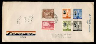 Dr Who 1960 Haiti To Usa Registered Multi Farnked Pan Am Air Mail C214263