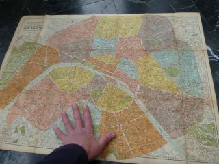 Old Map French France Carte Plan De Paris Bon Marche