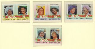 (85669) St Lucia Mnh Queen Mother 85th Birthday 1990 Unmounted