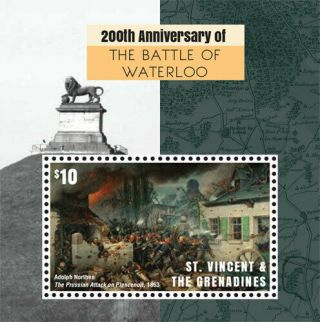 St.  Vincent 2015 - Battle Of Waterloo 200th Anniversary - Souvenir Sheet - Mnh
