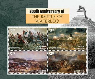 St.  Vincent 2015 - Battle Of Waterloo 200th Anniversary - Sheet Of 4 Stamp - Mnh