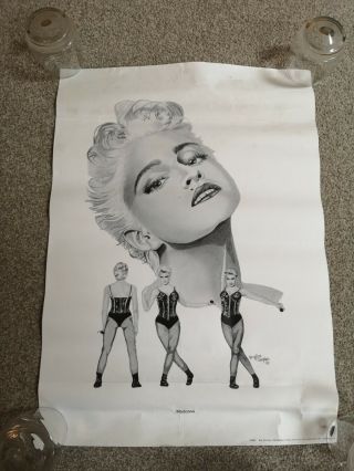 Vintage Black And White Madonna Poster 1987
