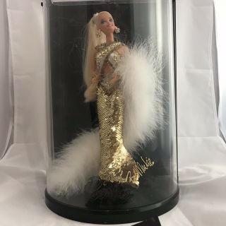 1990 Bob Mackie Gold Barbie In Display Case
