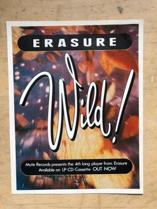 Erasure Wild Memorabilia Music Press Advert From 1989 - These Vintage
