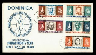 Dr Who 1968 Dominica Fdc Human Rights George Cachet John F Kennedy Jfk G06287
