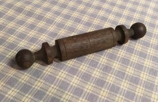 Antique Turned Wood Cabinet Handle/ Pull 6” Wide 7/8” Round/ Walnut Wood Old