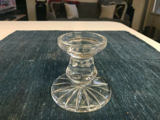 Vintage 3 5/8 " Waterford Cut Crystal Pillar Candlestick Candle Holder