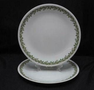 Vintage Corelle Spring Blossom Green 10 - 1/4 " Dinner Plate Crazy Daisy Set Of 2