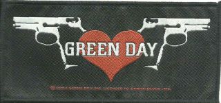 Green Day Twin Pistols 2004 - Woven Sew On Patch Official Merch - No Longer Made