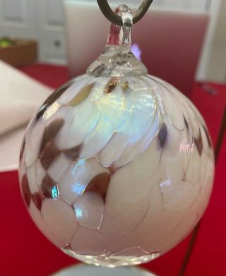 Hand Blown Art Glass Friendship Ball Christmas Ornament