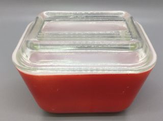 Vintage Pyrex Red 501 Refrigerator Dish With Lid
