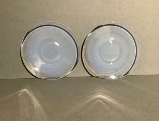 Antique H.  C.  Fry Glass Foval Opalescent Glass Saucers