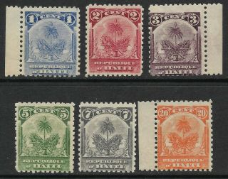 Stamps - Haiti.  1898.  Palms Set,  The 1c,  3c 7c & 20c Un - Issued.  Sg: 49/50.  Mnh.