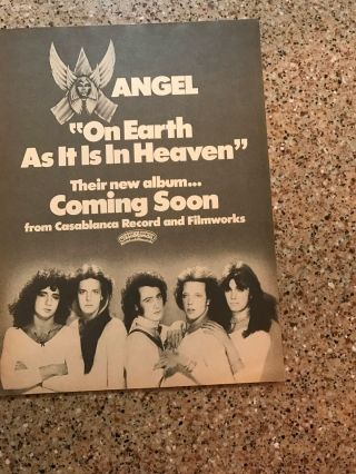 1977 Vintage 8x11 Album Promo Print Ad For Angel " On Earth As It Is In Heaven "