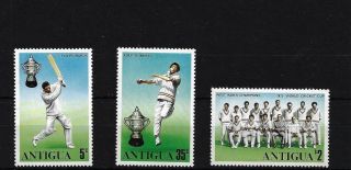 Antigua Sg466/8,  1975 World Cup Cricket Mnh