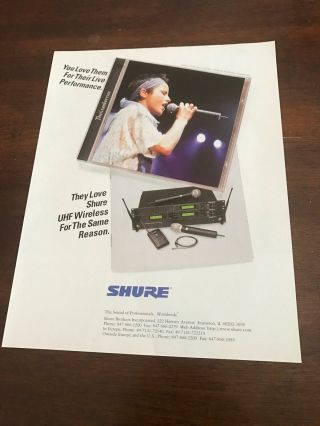 1997 Vintage 8x10.  5 Print Ad Shure Microphones Dolores O 