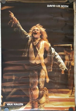 David Lee Roth On Stage 1983 Van Halen Poster Apprx 23 X 34 1/2