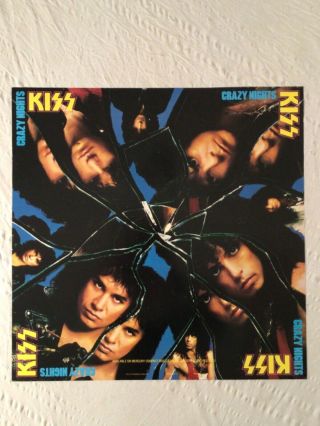 Kiss 1987 Promo Poster Crazy Night Gene Simmons Paul Stanley