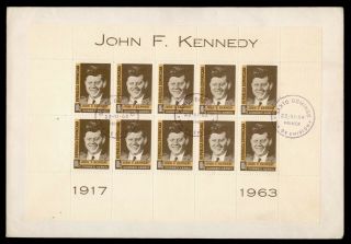 Dr Who 1964 Dominican Republic Fdc John F Kennedy Jfk Full Sheet Lg06021