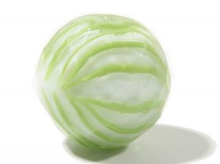 Large Antique Czech Green Crystal Striped Faceted Glass Bead 20mm