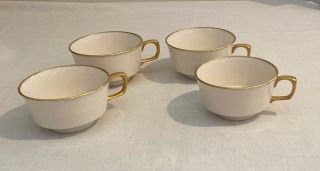 Set Of 4 Franciscan Masterpiece China Antique Green Ivory & Gold Coffee Tea Cups