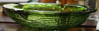 Vintage Large Heavy 9 Inch Round Green Ash Tray 3