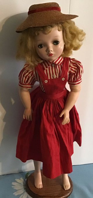 Madame Alexander 1955 Cissy Doll Red Pinafore Dress Shirt & Hat Tagged