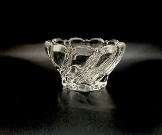 Mikasa Crystal Art Glass Peppermint Swirl 4 " Small Clear Nut/trinket Bowl