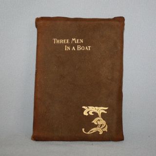 Antique Suede Leather Book Three Men In A Boat To Say Nothing Of The Dog 272 P.