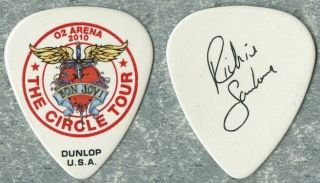Bon Jovi Richie Sambora 2010 O2 Arena Circle Uk Tour Signature Band Guitar Pick