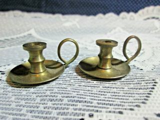 Set Of 2 Miniature Brass Dollhouse Candlestick Holder Shadowbox