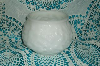 Vintage E.  O.  Brody White Milk Glass Textured Bowl Planter Crinkle Wedding