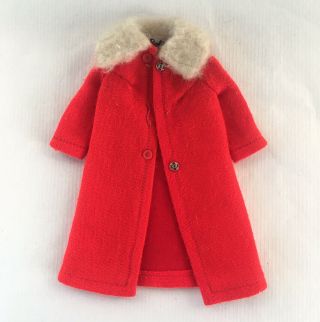 Vintage Barbie Doll Cold Snap 3429 Red Coat With White Collar