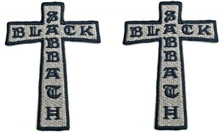 Black Sabbath Cross Patches [set Of 2] Heavy Metal Classic Rock Memorabilia Logo