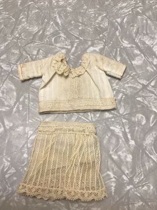 Vintage Baby Doll Dress Ideal Vogue Bisque Effanbee French German Small 2 Piece