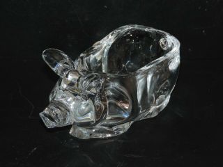 GREAT CRISTAL D ' ARQUES LEAD CRYSTAL PIG CANDY DISH,  1996,  STICKER 3