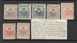Haiti " Drooping Palm " Set - Great Group (never Hinged)