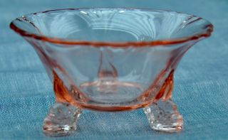 Heisey Empress Dolphin 3” Footed Nut / Candy Bowl Pink Depression Glass
