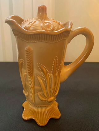 National Glass Co.  No.  375 (cactus,  Paneled Agave) Covered Creamer,  C.  1901