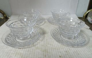 Fostoria American Clear Cup And Saucers Set Of 4