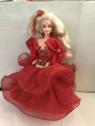 Vintage 1993 Happy Holidays Barbie Doll Mattel Christmas