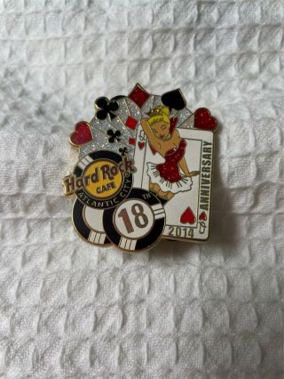 Hard Rock Cafe Pin Atlantic City 18th Anniversary - Show Girl W Chips & Card